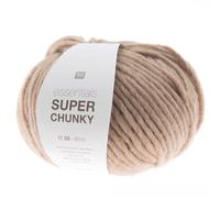 Rico essentials Super Chunky Wolle 50g ~ 80m, Farbe 002 beige, dicke Wolle Stricken Häkeln Nadelstärke 7 mm