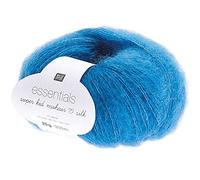 Rico Design Essentials Super Kid Mohair Loves Silk, Fb. 046 Azur, Lacegarn aus Super Kid Mohair & Seide zum Stricken und Häkeln, Lacewolle Nadelstärke 4,5 mm
