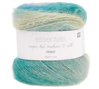 Rico Essentials Super Kid Mohair Loves Silk Print Farbe 11, Lacegarn Mohair Seide Farbverlauf zum Stricken und Häkeln, Lacewolle Nadelstärke 4,5 mm, 50g ca. 400m