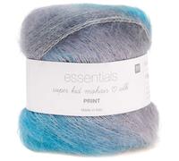 Rico Essentials Super Kid Mohair Loves Silk Print Farbe 13, Lacegarn Mohair Seide Farbverlauf zum Stricken und Häkeln, Lacewolle Nadelstärke 4,5 mm, 50g ca. 400m