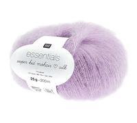 Rico Essentials Super Kid Mohair loves Silk, Fb. 035 pastell veilchen, Lacegarn aus Super Kid Mohair & Seide zum Stricken und Häkeln, Lacewolle Nadelstärke 4,5 mm