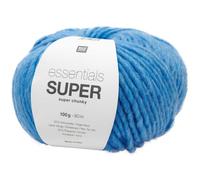 Rico Essentials Super super chunky Farbe 42 blau, dicke weiche Wolle Nadelstärke 10 mm, Schnellstrickwolle