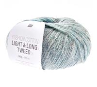 50g Fashion Cotton Light & Long Tweed dk - Fb. 19 - smaragd - Baumwollgarn mit langem, dezentem degradé Farbverlauf zum Stricken & Häkeln