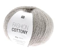 Rico Design Wolle Fashion Cottony | Sommerwolle zum Häkeln und Stricken | weiches leichtes Baumwollmischgarn mit 85% Baumwolle (09 grau)