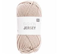 Rico Design Fashion Jersey | Schlauchgarn Jerseywolle silber grau zum Stricken und Häkeln | Jersey Bändchengarn Sommerwolle (20 silbergrau)