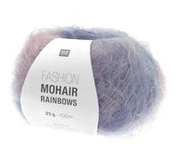 Rico Design Fashion Mohair Rainbows, Mohairwolle zum Stricken und Häkeln, 25g/100m, Wolle Nadelstärke 3,5 bis 4mm, Lacegarn Farbverlauf (04 Fresh)