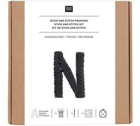 Rico Design GmbH & Co.KG Stick & Stitch Packung Alphabet grafisch, schwarz, inkl. wasserlöslicher Stickvorlage, inkl. wasserlöslicher, bedruckter Stickvorl