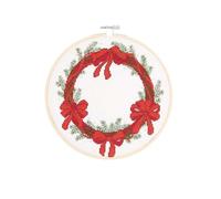 Stickpackung Gezählter Kreuzstich Bild Kranz mit Schleifen Ø 20cm / Bei Hugendubel