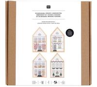 Stickpackung Gezählter Kreuzstich Häuser 4 Jahreszeiten medium inkl. 4 x Dekostickrahmen Haus M / Bei Hugendubel