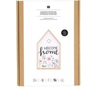Rico Design GmbH & Co.KG Stickpackung Gezählter Kreuzstich, Welcome Home, groß, inkl. Dekostickrahmen Haus L