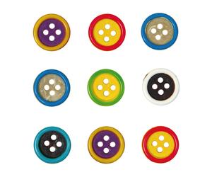 Rico Design Holzknopf Mix Rand mehrfarbig