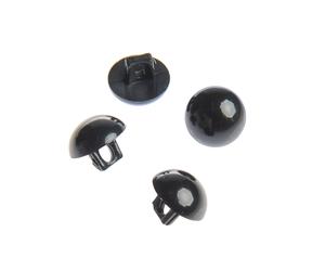 Rico Design Knöpfe braun-schwarz 11mm 4 Stück mit Steg