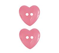 Rico Design Knöpfe Herz 2 Löcher Pink
