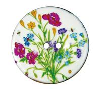 Rico Design Knopf Floral Weiß