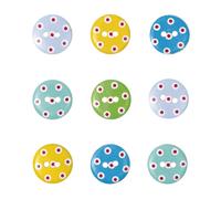 Rico Design Knopf Mix Punkte rot-weiß 1,5cm 9 Stück