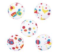 Rico Design Knopf Zirkus weiß 2,5cm 5 Stück