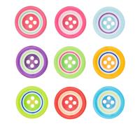 Rico Design Knopfmix mehrfarbig 1,5cm 9 Stück