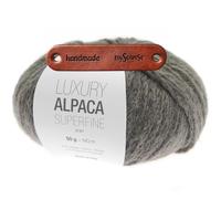 Rico Design LUXURY ALPACA SUPERFINE ARAN KHAKI Premium Wolle 50g edles Alpakagarn für leichte Pullover Cardigans Mützen Accessoires und gemütlichen Winterstrick mit mySearose Label