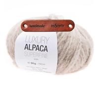 Rico Design LUXURY ALPACA SUPERFINE ARAN NATUR Premium Wolle 50g edles Alpakagarn für leichte Pullover Cardigans Mützen Accessoires und gemütlichen Winterstrick mit mySearose Label
