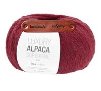 Rico Design LUXURY ALPACA SUPERFINE ARAN ROT Premium Wolle 50g edles Alpakagarn für leichte Pullover Cardigans Mützen Accessoires und gemütlichen Winterstrick mit mySearose Label
