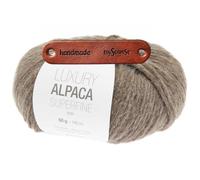 Rico Design LUXURY ALPACA SUPERFINE ARAN TAUPE Premium Wolle 50g edles Alpakagarn für leichte Pullover Cardigans Mützen Accessoires und gemütlichen Winterstrick mit mySearose Label
