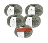 Rico Design LUXURY PIMA COTTON x BABY ALPACA Anthrazit Premium Wolle 5 x 50g weiches Naturgarn für Pullover Tücher Accessoires und edle Ganzjahresprojekte mit mySearose Label