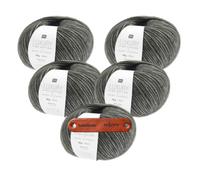 Rico Design LUXURY PIMA COTTON x BABY ALPACA Schwarz Premium Wolle 5 x 50g weiches Naturgarn für Pullover Tücher Accessoires und edle Ganzjahresprojekte mit mySearose Label