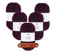 Rico Design LUXURY PURE BABY ALPACA Bordeaux Premium Wolle 5 x 50g samtweiches Naturgarn für Pullover Tücher Mützen Accessoires und luxuriöse Lieblingsstücke mit mySearose Label