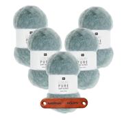 Rico Design LUXURY PURE BABY ALPACA Rauchblau Premium Wolle 5 x 50g samtweiches Naturgarn für Pullover Tücher Mützen Accessoires und luxuriöse Lieblingsstücke mit mySearose Label