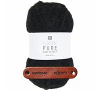 Rico Design LUXURY PURE BABY ALPACA Schwarz Premium Wolle 50g samtweiches Naturgarn für Pullover Tücher Mützen Accessoires und luxuriöse Lieblingsstücke mit mySearose Label