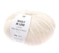 Rico Design Chunky Strickgarn Madly In Love – Babyalpakawolle & Merinowolle – Farbe 001 Creme Weiß