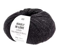 Rico Design Madly In Love Luxury Baby Alpaca & Merino Chunky Farbe 005 Schwarz, Wolle aus Babyalpakawolle und Merinowolle zum Stricken oder Häkeln