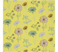 Rico Design Meterware Baumwoll-Popelin Blumen Gelb