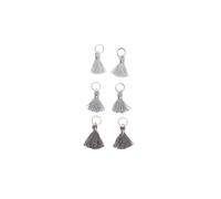 Rico Design Mini-Quasten mit Öse 1,1cm 6 Stück Grau