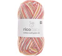 Rico Design Baby Cotton Soft Print dk azalee-gelb (032), Babywolle mehrfarbig zum Stricken und Häkeln