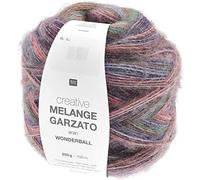 Rico Design Rico Creative Melange Garzato Aran Wonderball Farbe 11, Verlaufswolle Nadelstärke 5 mm zum Stricken oder Häkeln, Wolle 200 g Knäuel