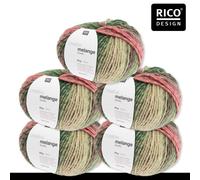 Rico Design Rico Design 5 x 50 g Creative Melange Chunky Garn Wolle Stricken Häkeln 24 Farben 050 | Lila-Grün 0.25 kg