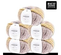 Rico Design Rico Design 5 x 50 g Creative Melange Chunky Garn Wolle Stricken Häkeln 24 Farben 065 | Lila-Gelb 0.25 kg