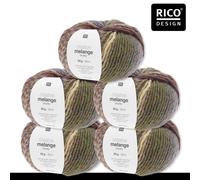 Rico Design Rico Design 5 x 50 g Creative Melange Chunky Garn Wolle Stricken Häkeln 24 Farben 075 | Autumn 0.25 kg