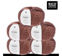 Rico Design Rico Design 5 x 50 g Creative Melange Chunky Garn Wolle Stricken Häkeln 24 Farben 076 | Sundown 0.25 kg