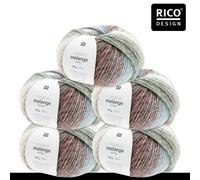 Rico Design Rico Design 5 x 50 g Creative Melange Chunky Garn Wolle Stricken Häkeln 24 Farben 079 | Winter Forest 0.25 kg