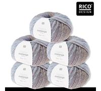 Rico Design Rico Design 5 x 50 g Creative Melange Chunky Garn Wolle Stricken Häkeln 24 Farben 081 | Soft Violets 0.25 kg