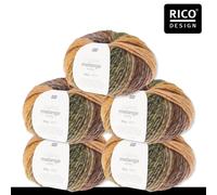 Rico Design Rico Design 5 x 50 g Creative Melange Chunky Garn Wolle Stricken Häkeln 24 Farben 082 | Dark Berris 0.25 kg