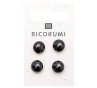 Rico Design Knopf-Augen Ricorumi Kunststoff mit Steg 4 Stück Ø 11 mm braun-schwarz