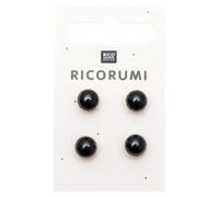 Rico Design Knöpfe Ricorumi 4 Stück mit Steg Kunststoff braun-schwarz Ø 0,85/1,1 cm