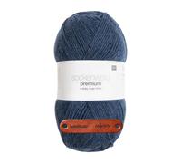 Rico Design SOCKENWOLLE PREMIUM 6-FÄDIG Blau Premium Wolle 150g Strapazierfähiges Sockengarn für warme Strickprojekte Komfort Alltag Freizeit Geschenkidee mit mySearose Label