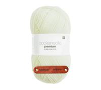 Rico Design SOCKENWOLLE PREMIUM 6-FÄDIG Weiß Premium Wolle 150g Strapazierfähiges Sockengarn für warme Strickprojekte Komfort Alltag Freizeit Geschenkidee mit mySearose Label