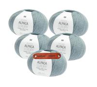 Rico Design SOCKS ALPACA LUXURY 4-FÄDIG AQUA Premium Wolle 5 x 100g Alpaka Sockengarn Luxusqualität für weiche Strickprojekte Wärmender Komfort Winter Accessoires Geschenkidee mit mySearose Label