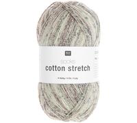 Rico Design Socks Cotton Stretch - Sockenwolle 100g 390m Nadelstärke 2.0-3.0 für ein Paar Socken, Strickwolle, Stricken Stone