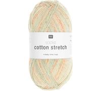 Rico Design Socks Cotton Stretch - Sockenwolle 100g 390m Nadelstärke 2.0-3.0 für ein Paar Socken, Strickwolle, Stricken Pastel
